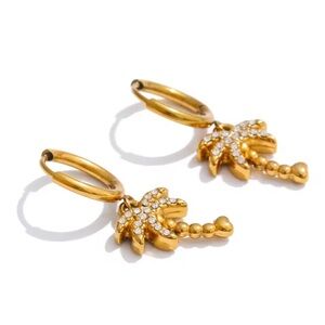 Gold Palm Tree Earrings